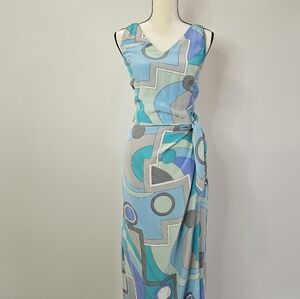 Spenser Jeremy Vintage Pure Silk Sleeveless Wrap Maxi Dress 8